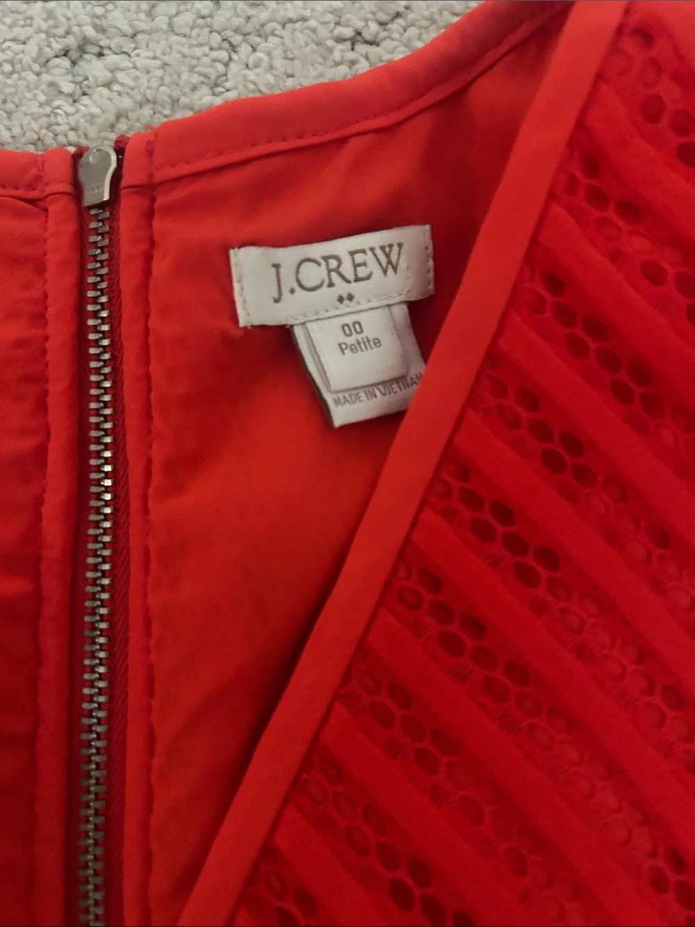 J. Crew Red Sleeveless V-Neck Fit-and-Flare Mini Dress - Picture 3 of 5